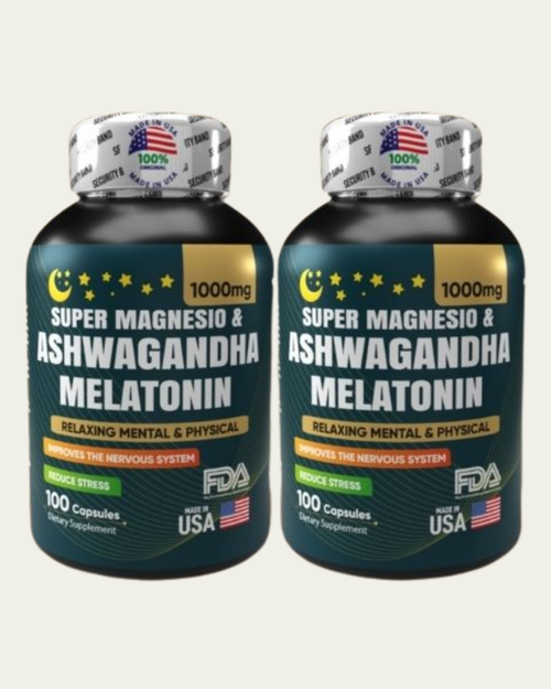 Super magnesio + ashwagandha ksm-66 + melatonina x 2